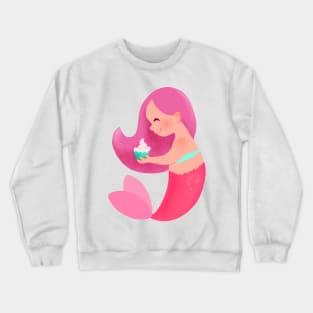 Mermaid with Cupcake Crewneck Sweatshirt